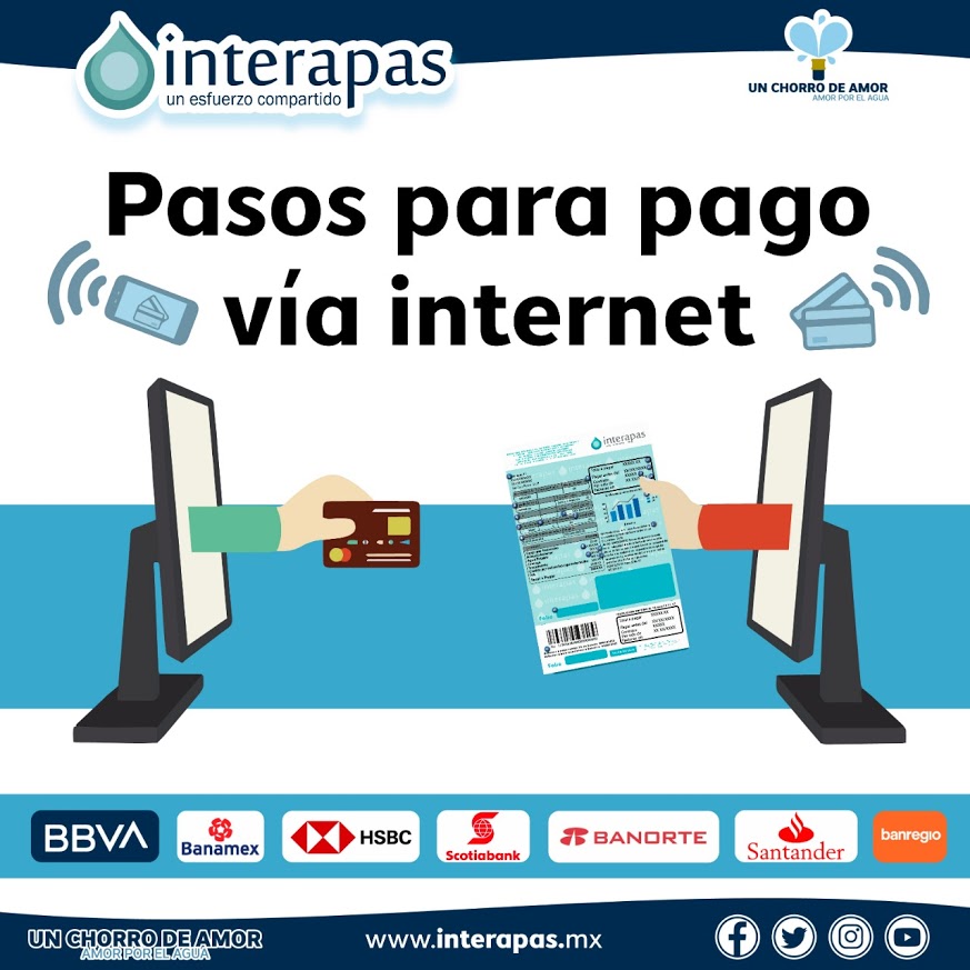 Interapas promueve el pago oportuno a través de banca electrónica.