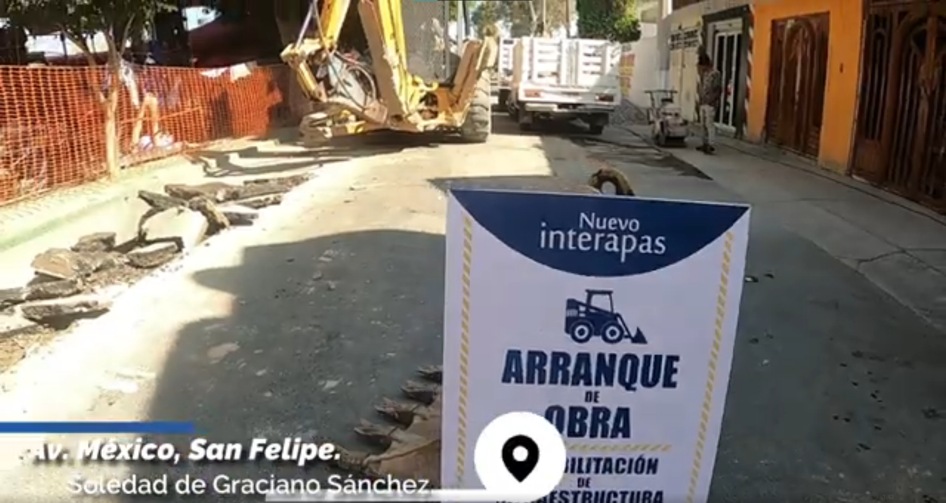 Arranque de obra en Av. Mexico en Soledad de Graciano Sanchez