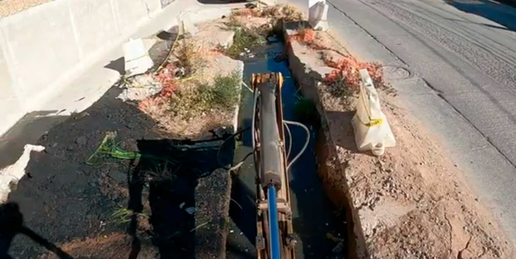 Trabajos de infraestrucura sanitaria en Ciudad 2000