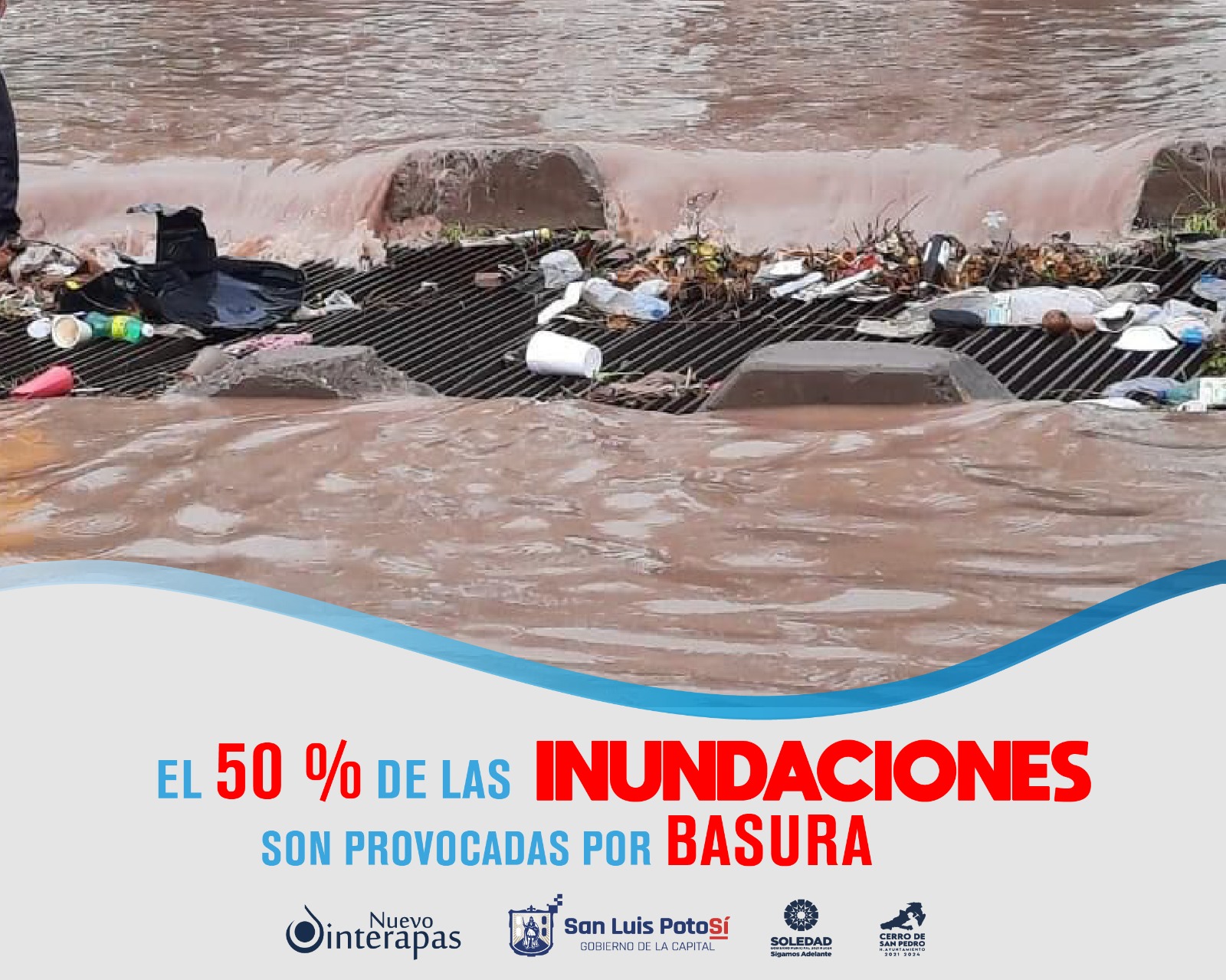 LA BASURA ES LA CAUSA DEL 50 POR CIENTO DE LAS INUNDACIONES