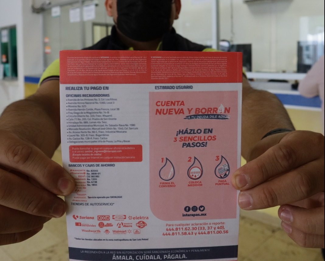 EL PROGRAMA “CUENTA NUEVA Y BORRÓN” NO ESTÁ VIGENTE ESTE AÑO, ACLARA INTERAPAS