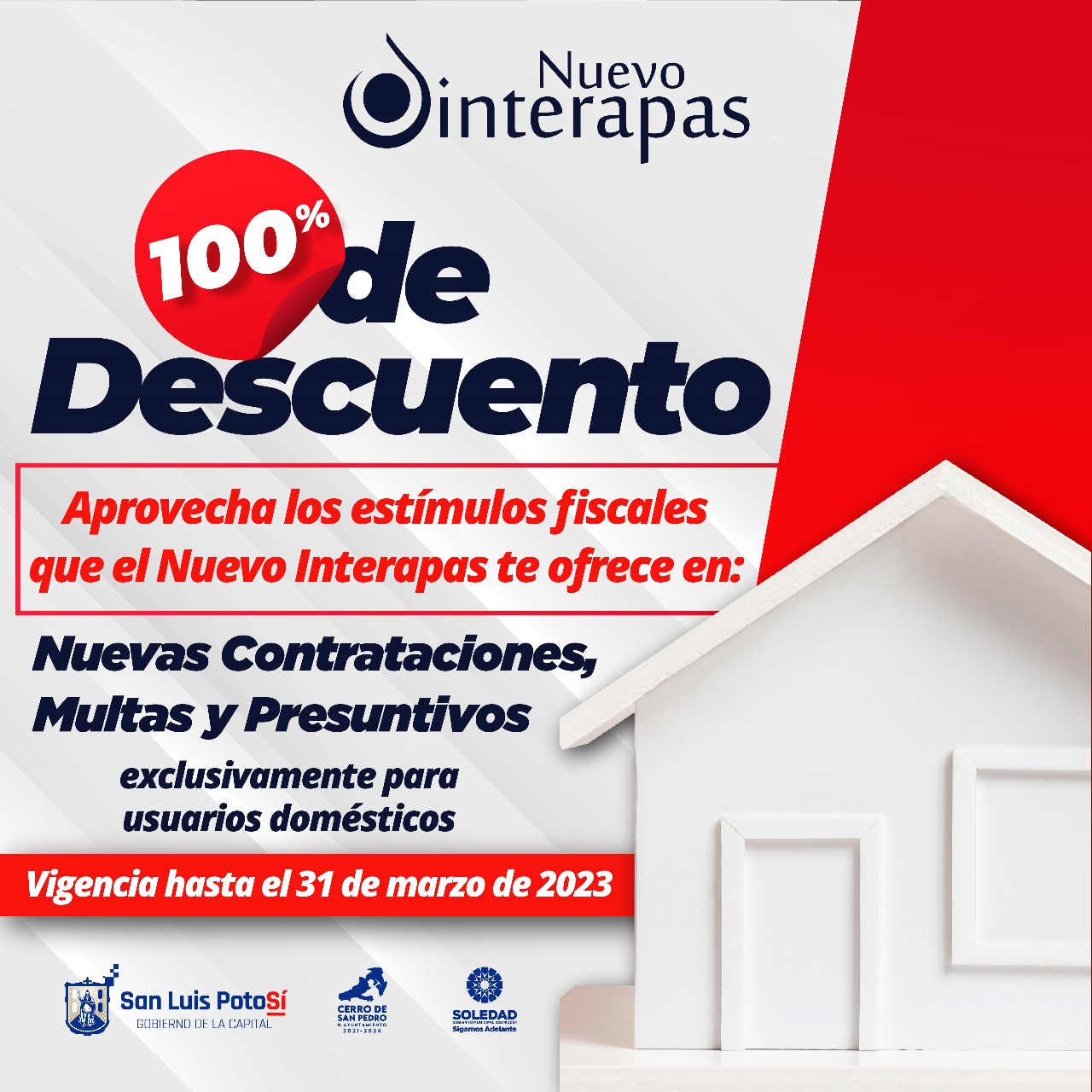 Anuncia Interapas incentivo fiscal del cien por ciento en derechos de contratación, multas y presuntivos, autorizado por Congreso del Estado