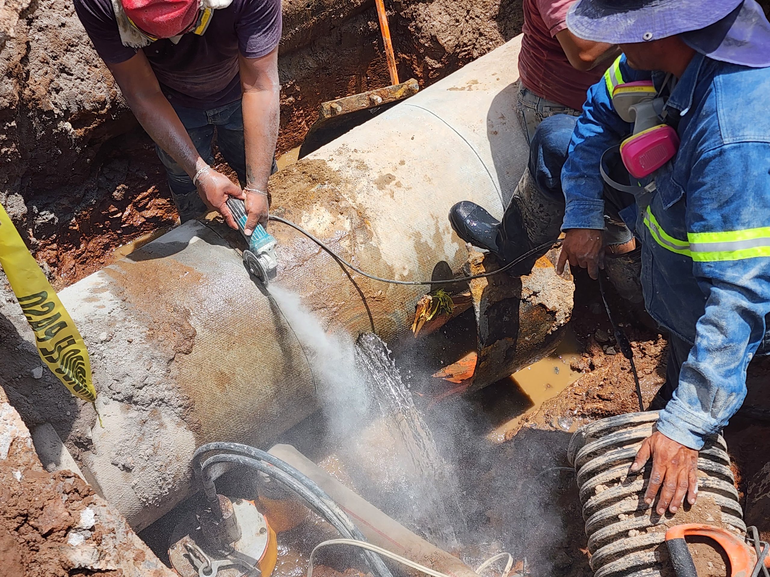 Queda reparado ducto principal de “San Leonel”
