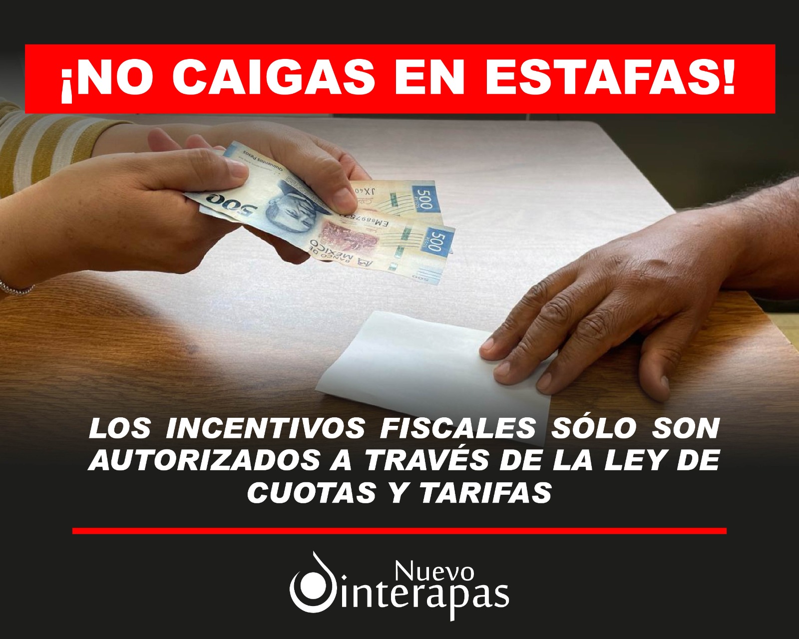 Llama Interapas a no caer en estafas de personas que ofrecen eliminar la deuda de agua con el organismo.