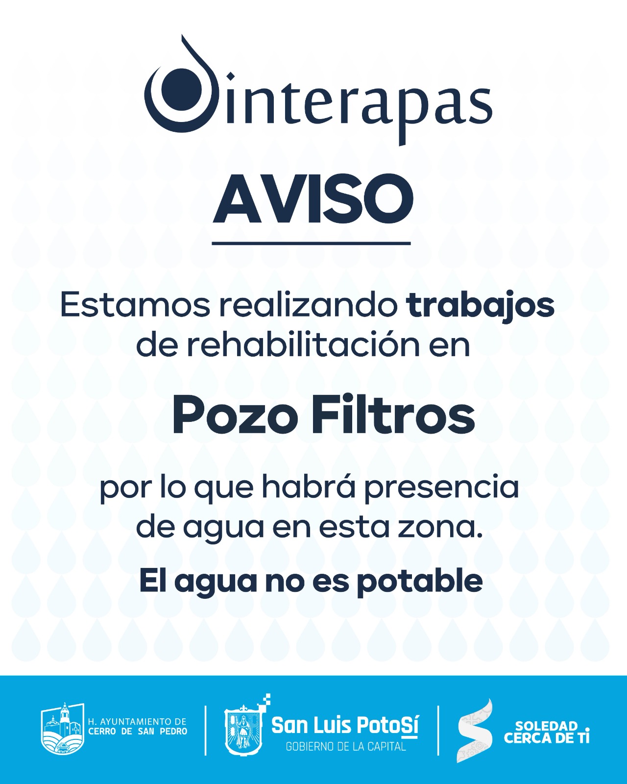 Interapas trabaja en la rehabilitación de pozo “Los Filtros”