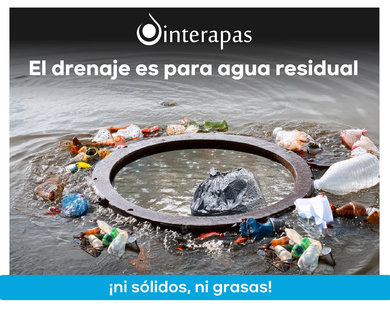 Destapa Interapas alcantarilla atascada de plásticos y raíces.