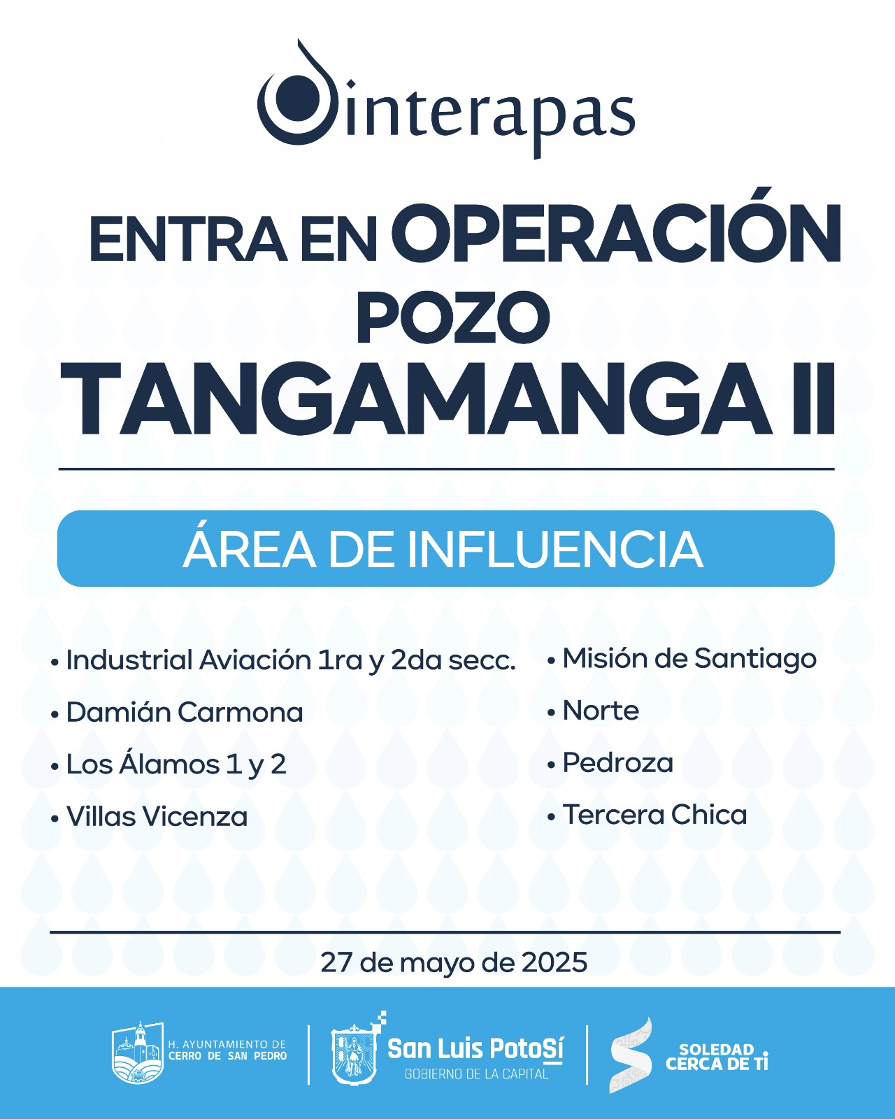 Interapas instala nuevo equipo en el pozo Tangamanga II y restablece su operación