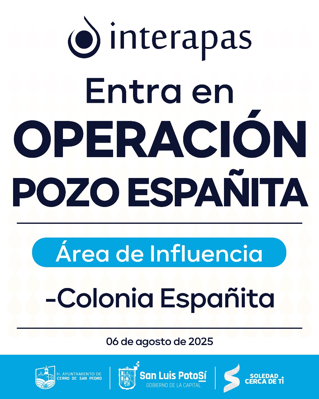 Entra en operación pozo “Españita”. Se regulariza suministro en la zona