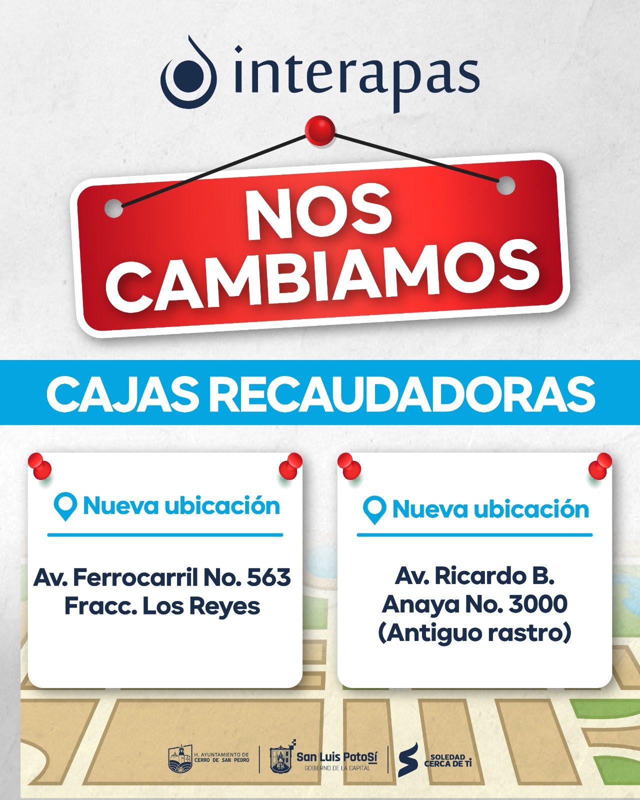 Interapas cambia de ubicación dos cajas recaudadoras para mejorar atención