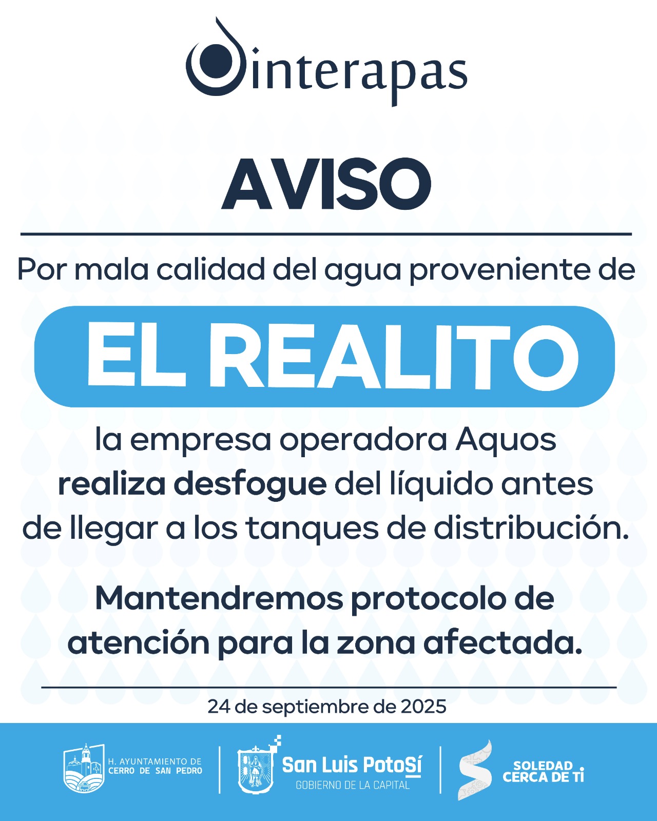 Se detecta agua turbia de “El Realito”; Interapas activa protocolo de atención