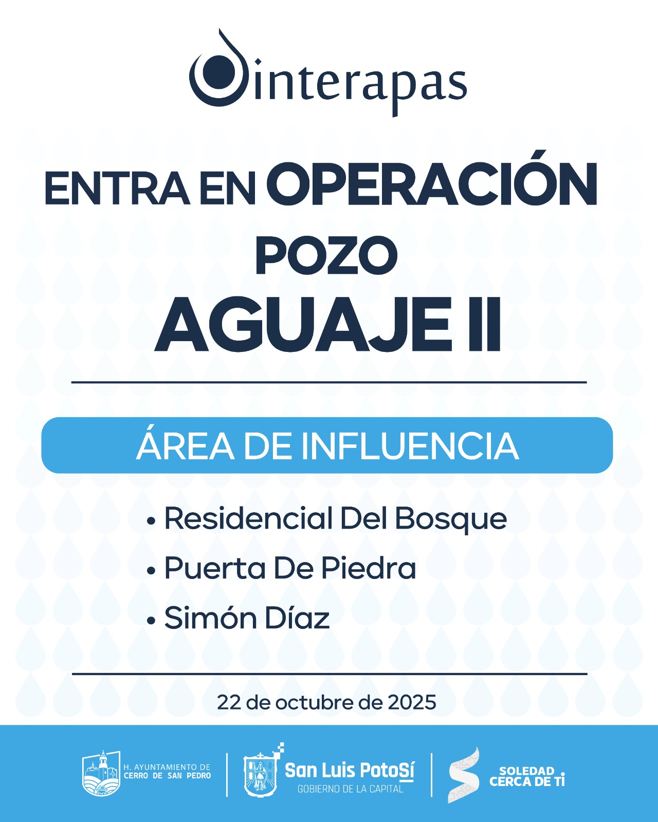 Interapas renueva equipo de bombeo en el pozo Aguaje II 